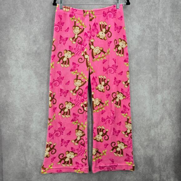Seven Apparel Pink Fleece Money Butterfly Trouser Sleep Pajama Pants M Medium - Picture 1 of 5